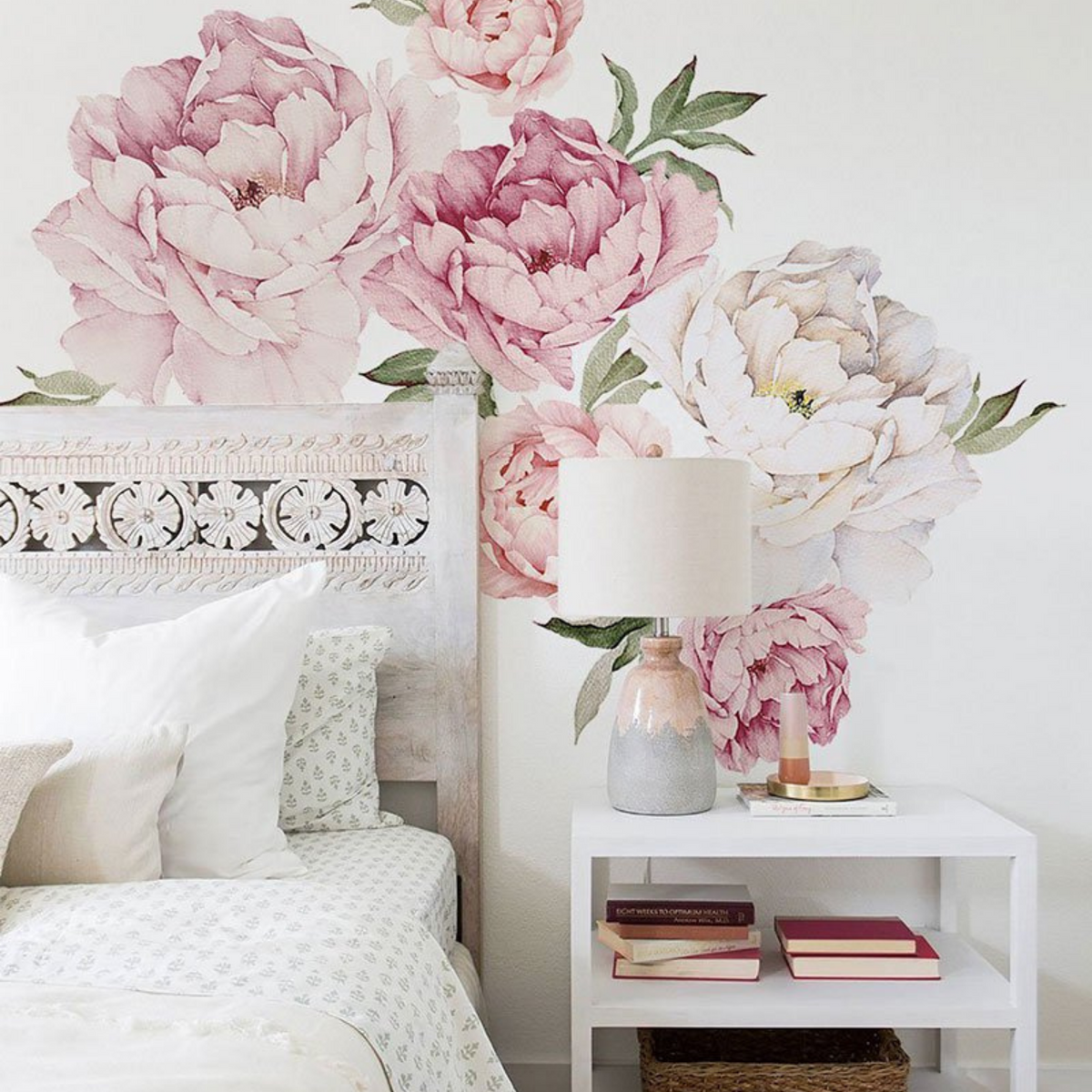 PINK PEONY FLOWERS WALL STICKERS – That Organized Home
