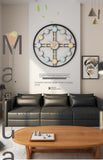 Metal Wall Clock With Multicolored Circles