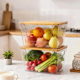 Wooden Lids Stackable Pantry Organizers