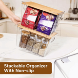 Wooden Lids Stackable Pantry Organizers