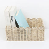 Scalloped Edge Wicker Storage Basket