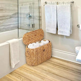 Toilet Paper Wicker Basket with Lid