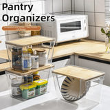 Wooden Lids Stackable Pantry Organizers
