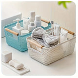 Mesh Basket with Wooden Handles