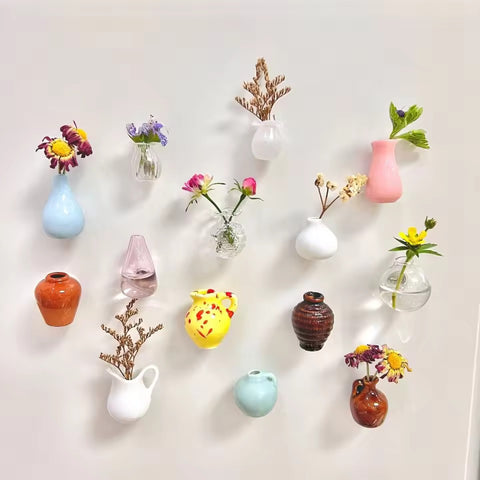 Cute Mini Ceramic Vase Fridge Magnets