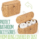 Toilet Paper Wicker Basket with Lid