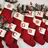 Snowflake Knitted Christmas Stockings