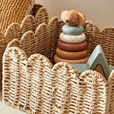 Scalloped Edge Wicker Storage Basket