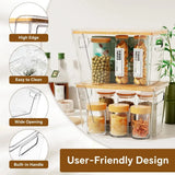 Wooden Lids Stackable Pantry Organizers