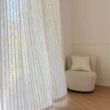 French Medieval Striped Linen Curtain