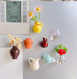 Cute Mini Ceramic Vase Fridge Magnets