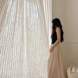 French Medieval Striped Linen Curtain