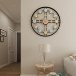 Metal Wall Clock With Multicolored Circles