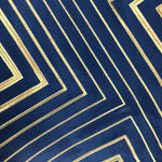 Blue Navy Gold Geometric  Velvet Cushion Cover