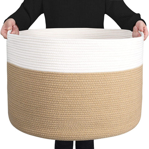 Large Rope Blanket Storage Basket