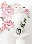PINK PEONY FLOWERS WALL STICKERS