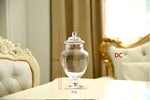 TRANSPARENT GLASS CANDY JAR WITH LID