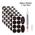 REUSABLE CHALKBOARD STICKER LABELS AND 1 PEN