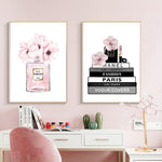 PERFUME BOTTLE AND FASHION BRANDS PRINTS