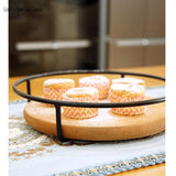 ROUND WOODEN SERVING TRAY